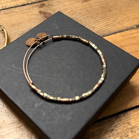 Alex and Ani Rose Gold Cross Charm Bracelet and beaded bracelet set - Picture 2 of 7